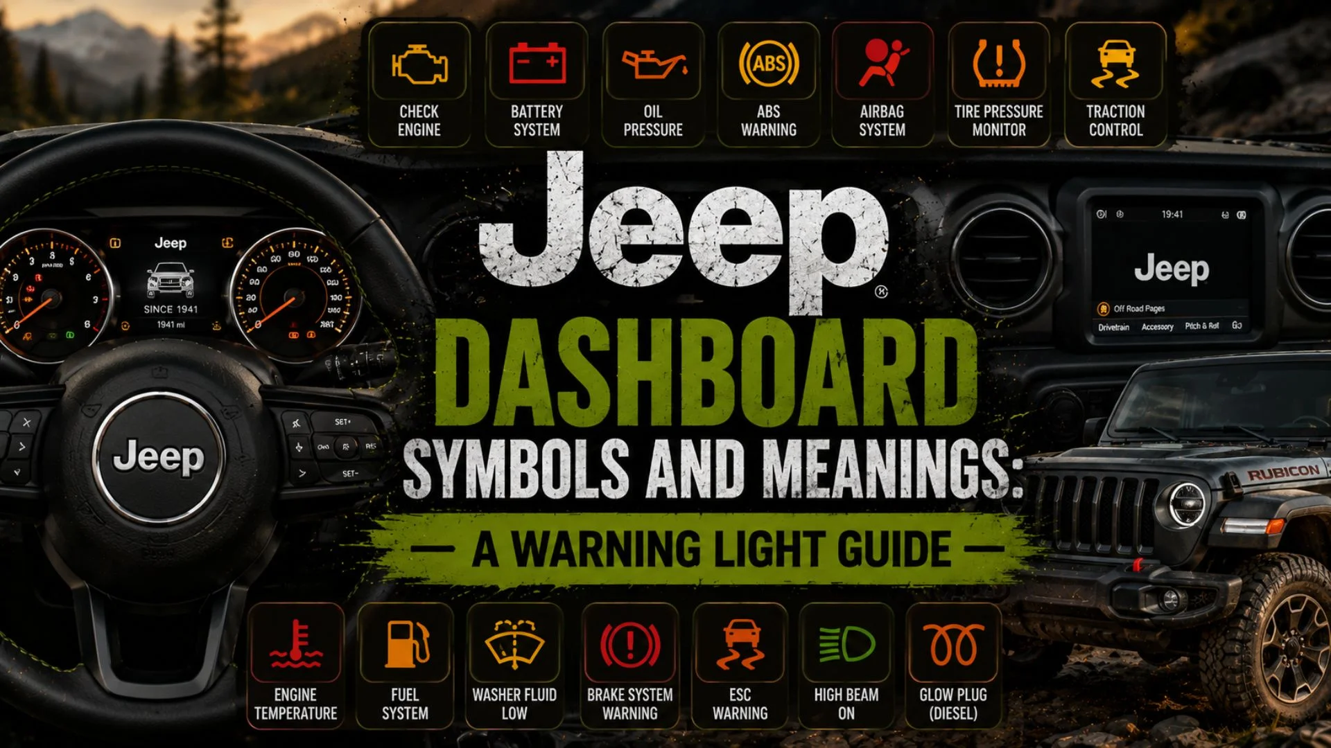 Jeep Dashboard Symbols and Meanings A Warning Light Guide