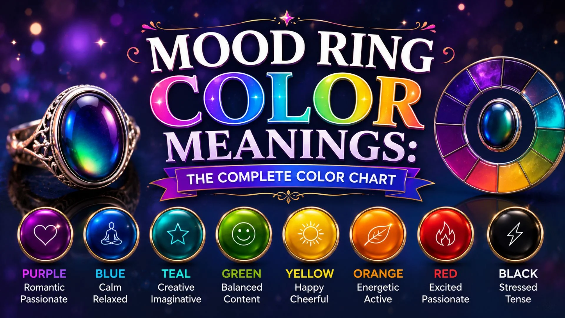Mood Ring Color Meanings The Complete Color Chart